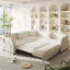 Canapé-lit en forme de L de 85,1 po avec lit escamotable, canapé-lit convertible surdimensionné avec poche latérale et port USB, canapé modulaire rembourré Teddy, pour salon, appartement, bureau-1874690090