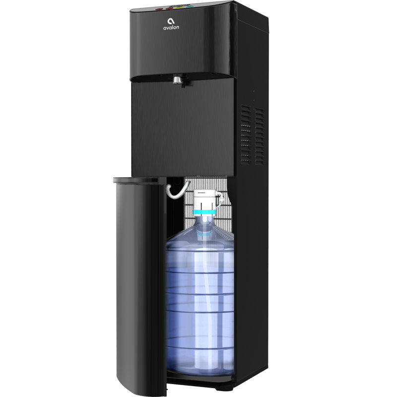Avalon Black Stainless Steel Bottom Loading Water Cooler with Digital Display
