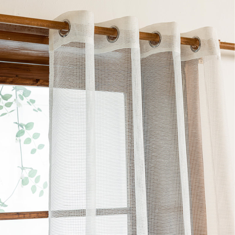 Light Filtering Polyester Back Tab Curtains Panel(Set of 2), Grey