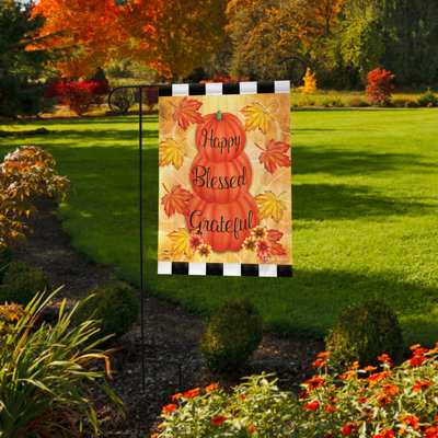 Drapeau de jardin «Happy Blessed Grateful Autumn»