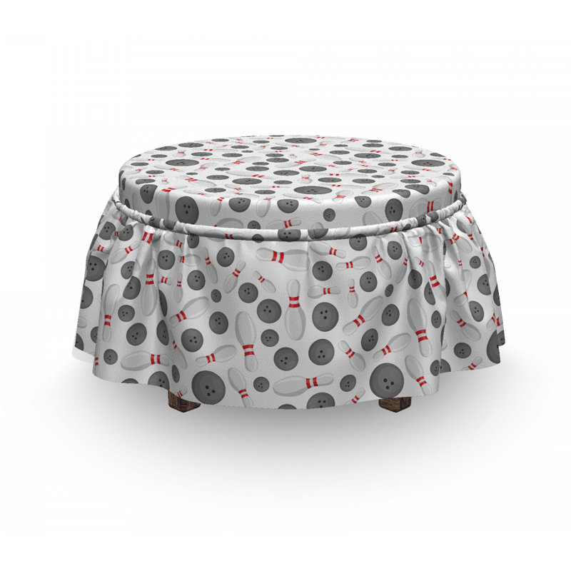 Ensemble de housse pour repose-pieds à coussins carrés 2 pièces boling scatte game