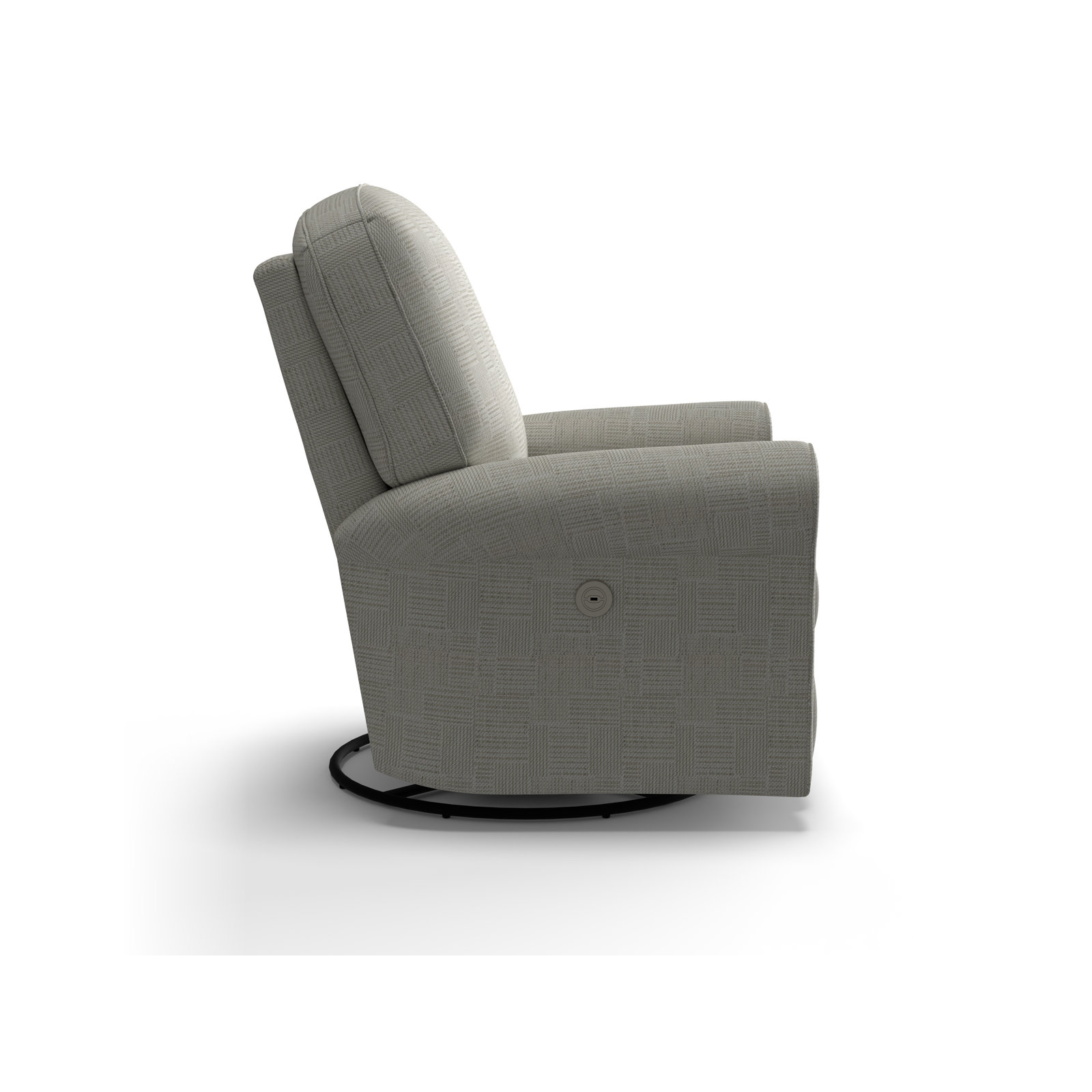 Anastasia Upholstered Swivel Reclining Glider, Colley Snow Performance
