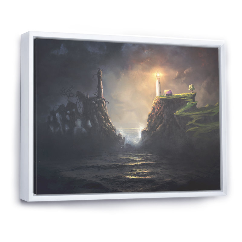 Jeu de lumières brillantes, art sur toile pour enfants, H 8 po x l 12 po x P 1 po, Cadre flottant blanc