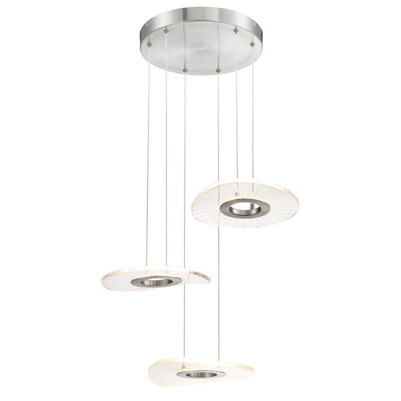 Luminaire suspendu géométrique à del 3 lumières cluster Alcona