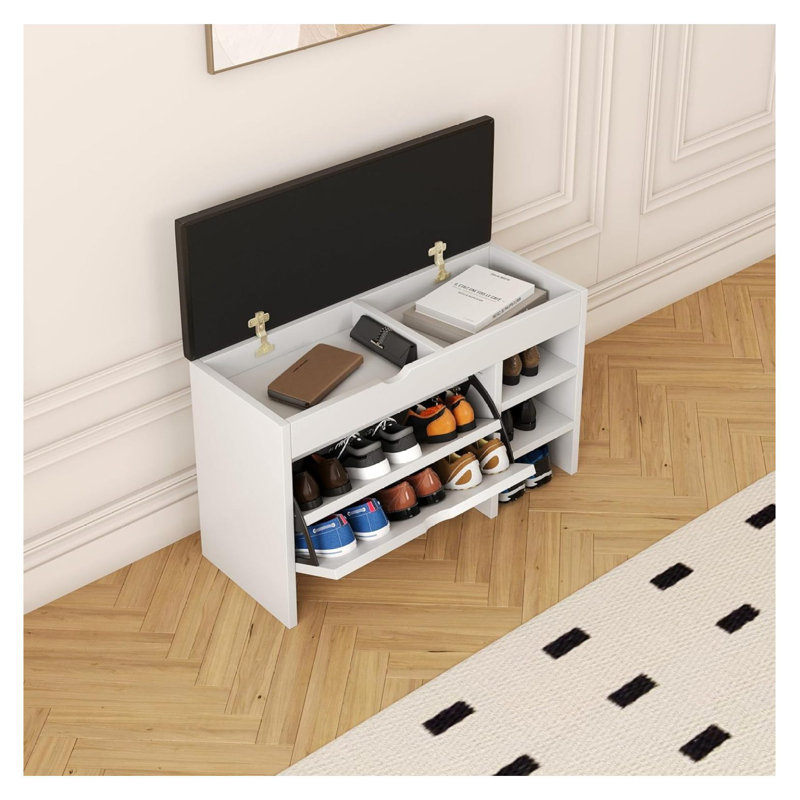 Tabouret 31,49 pouces en MDF blanc avec coussin doux pour une utilisation polyvalente