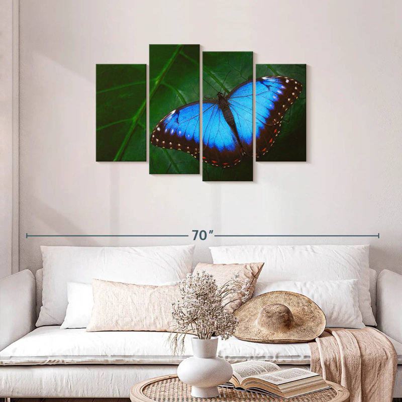 Joli papillon bleu Brampt, H 27 po x l 43 po