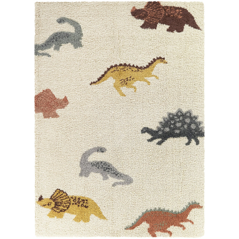 Rectangle Animal Print Polypropylene Plastic Rug, Rectangle 4'4" x 6'