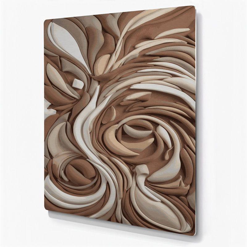 «Abstract Shapes», art mural en métal brun 9, H 20 po x l 30 po