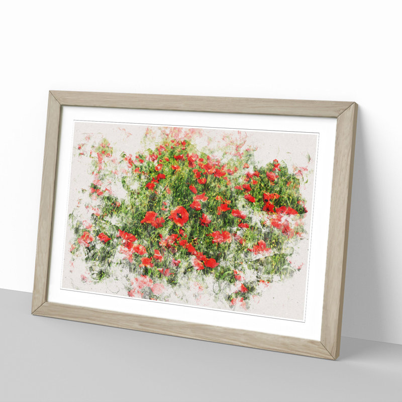 Field of Poppies Vol.2 - Framed Print, Oak Framed, 36cm H x 48cm W x 2cm D