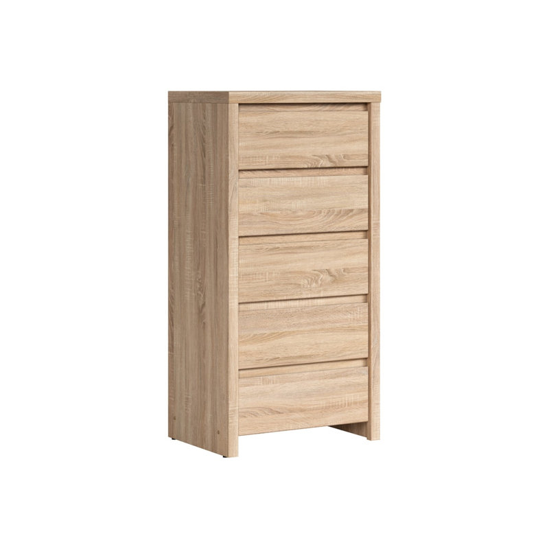 56 cm W Chest of 5 Drawers, Oak Sonoma