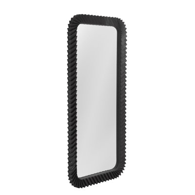 Miroir de plancher Kindlow avec cadre en bois stratifié et coins arrondis - moderne