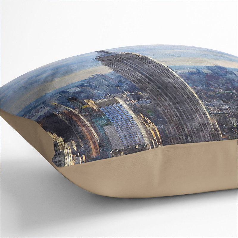 The Empire State Building Vol.2 Painting Scatter Cushion, Stone, 55cm H x 55cm W x 20cm D