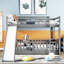 Lit simple superposé au-dessus de gris - stable et avec glissade et option de chambre à coucher-1110366353