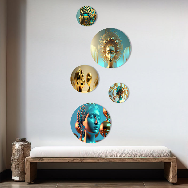 Marble Woman Surrealistic Universe III - Modern Woman Metal Wall Décor