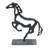 Hafssa 13X11" Galloping Horse On Marble Base, Black