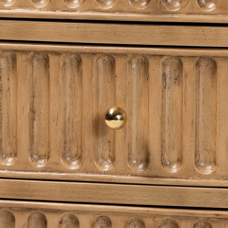 Commode en bois cannelée Bali & Pari Lavi