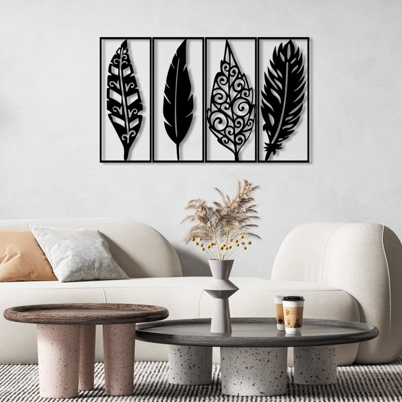 Élégant accessoire mural décoratif en métal, noir, 39,4 po x 23,6 po | Fabrication 100% métal, épaisseur: 0,05 pouce | Décoration élégante et durable pour le salon, le bureau et le vestibule - Design moderne