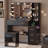 35" LED Makeup Vanity Set with Mirror, USB Charging Station, 5 Drawers Storage, Black Vanity Desk with Stool for Bedroom-1652537281