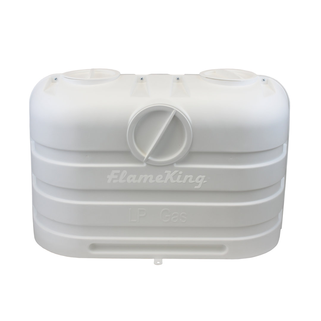 Flame King Dual 20LB Propane LP Tank Light Plastic Heavy Duty Cover for RV, Travel Trailer, Camper Flame King