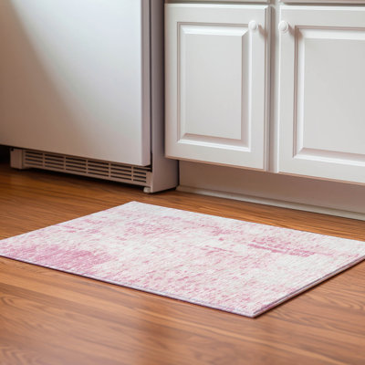 Premium Machine Washable Prisco Pink Rug