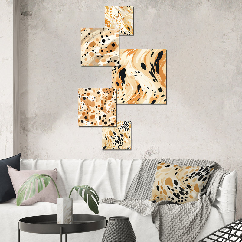 Chrisanthe - Ensemble d'art mural abstrait de 5