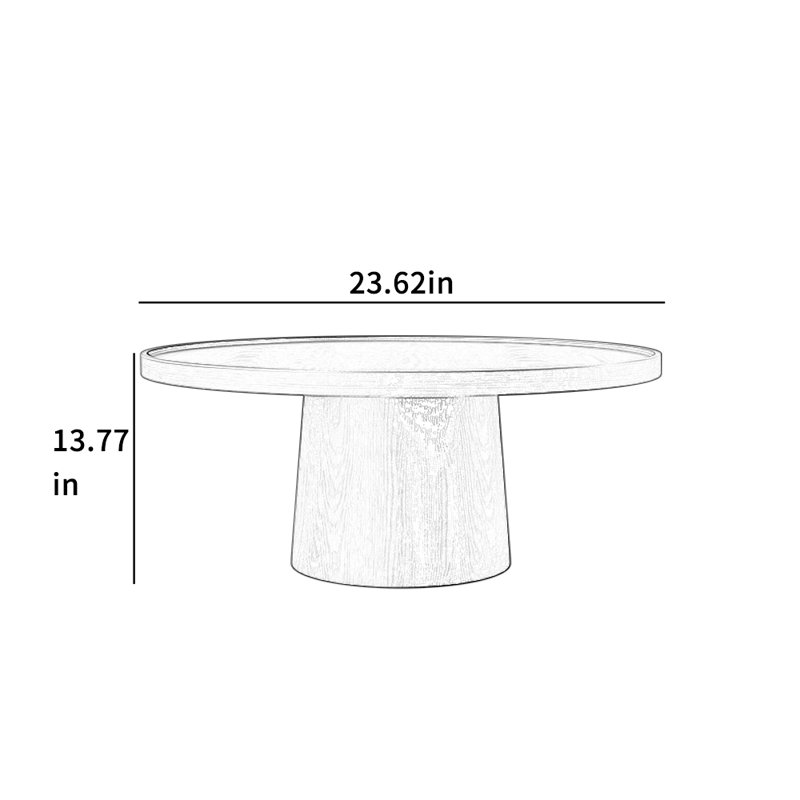 Table basse Minimalist, H 13,77 po x L 23,62 po x l 23,62 po
