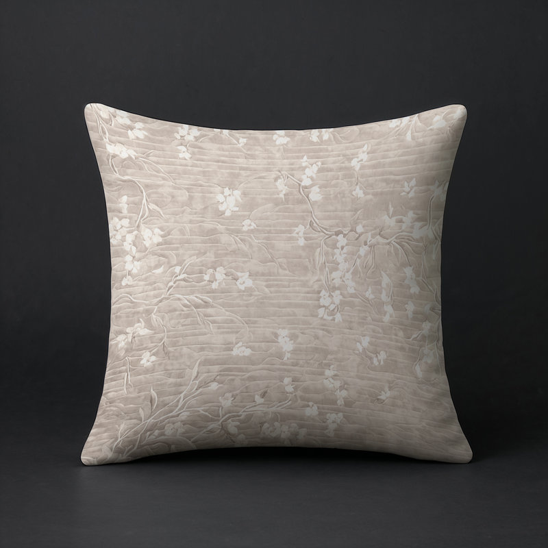Coussin décoratif intérieur / extérieur gris Modern Modern, Carré 16 po, Gris floral 9