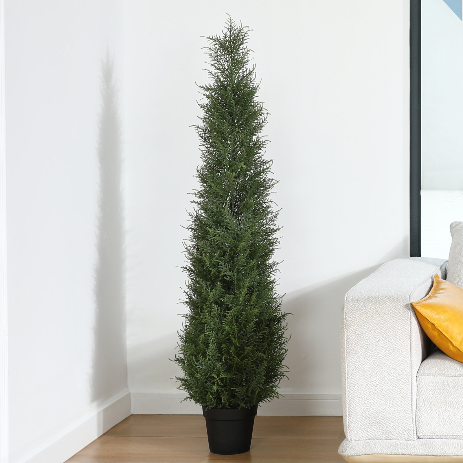 Adcock Cypress Topiary in Pot, 60" H x 20" W x 20" D