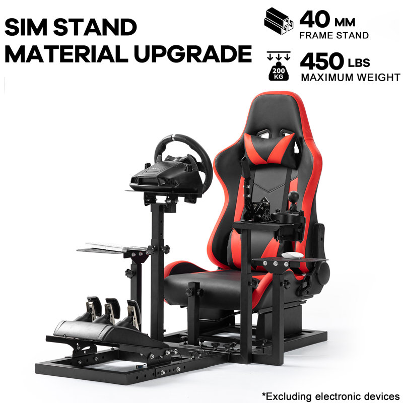 Anman Flight Simulation Cockpit with Racing Seat Fit for Thrustmaster HOTAS Warthog Logitech, Not Include Steering wheel & Wheels & Pedals and Shifter Handbrake 