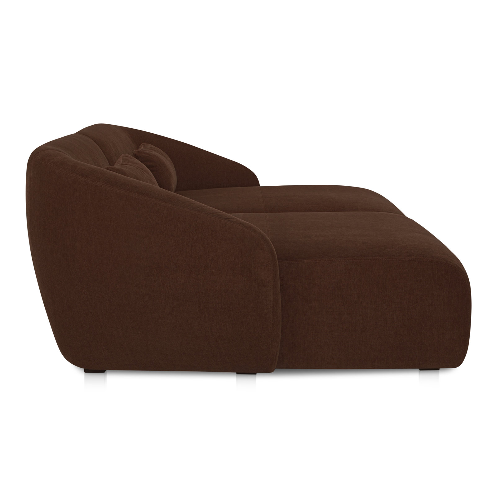 Anson Double Chaise Upholstered Modular Sectional, Chestnut Brown