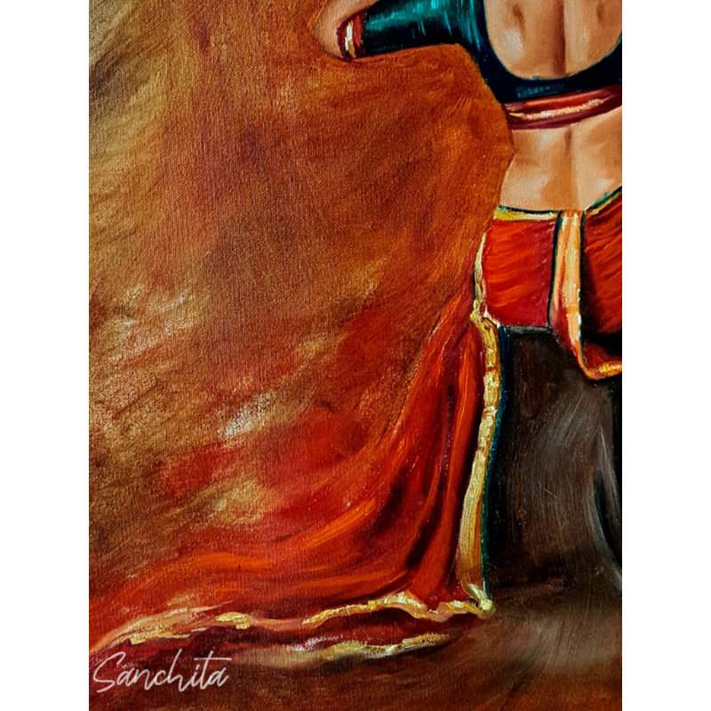 «Acrylique femme dans mon âme», peinture sur toile par Sanchita Agrahari - Introspectif, art mural indien