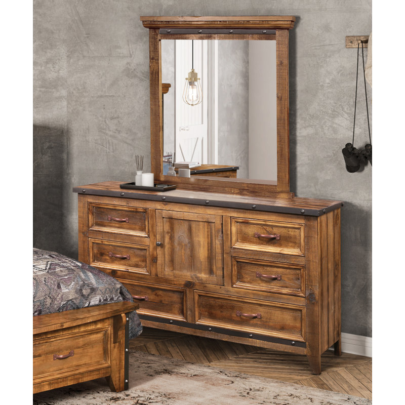 Miroir de commode industriel Janae
