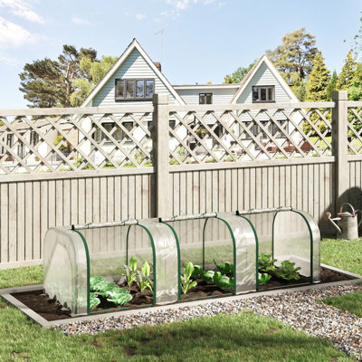 Mini serre de 10 pi x 3 pi 2,5 po, avec portes à fermeture à glissière pratiques, abri imperméable et structure en acier pour tous les besoins de jardinage, serre portative de 2,5 pi, entrées, construction de remise