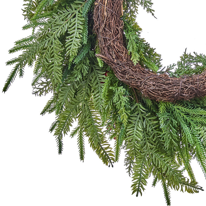24" Natural Touch With Berry Wreath, 24"