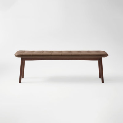 Genuine Leather and Foam Padding Upholstered Bench