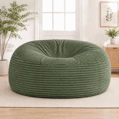 Chaise longue ronde surdimensionnée de 71 po, grand fauteuil à billes avec poche latérale, Cuddle Cave, animaux de compagnie