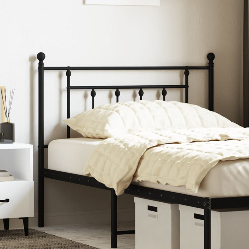 Aliha Steel Headboard, 97cm H x 105cm W x 3cm D, Black