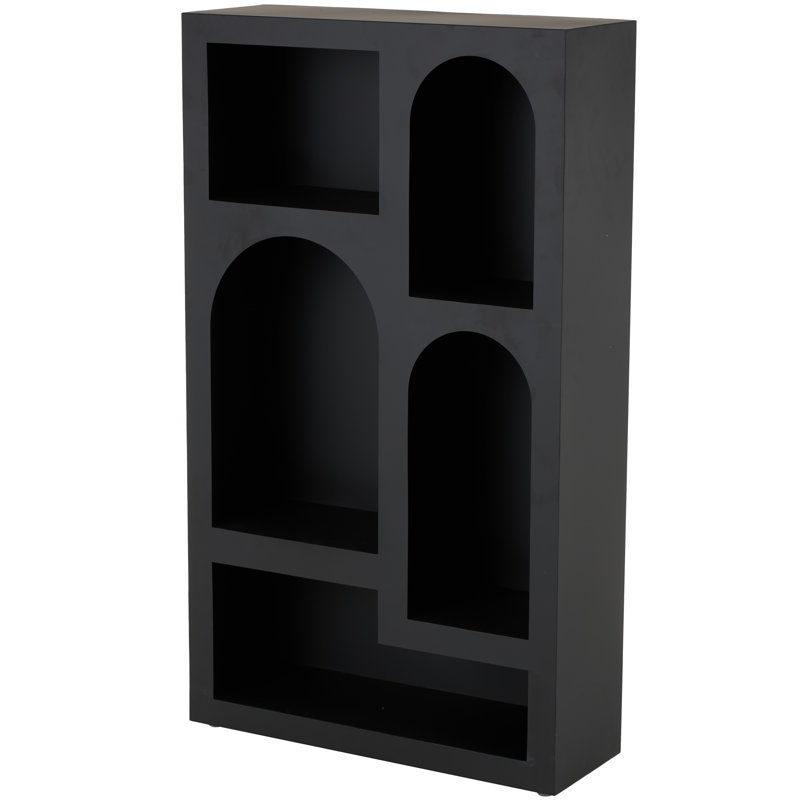 Cole And Grey Metal 5 Shelf Geometric Shelving Unit, Matte Black