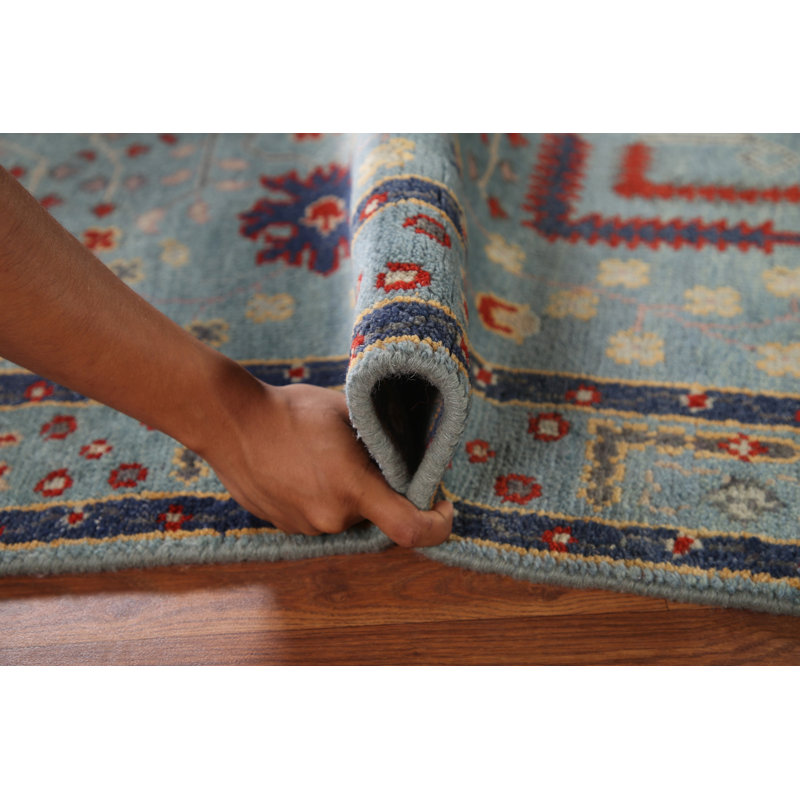 Tapis oriental bleu clair Oushak 4 x 6