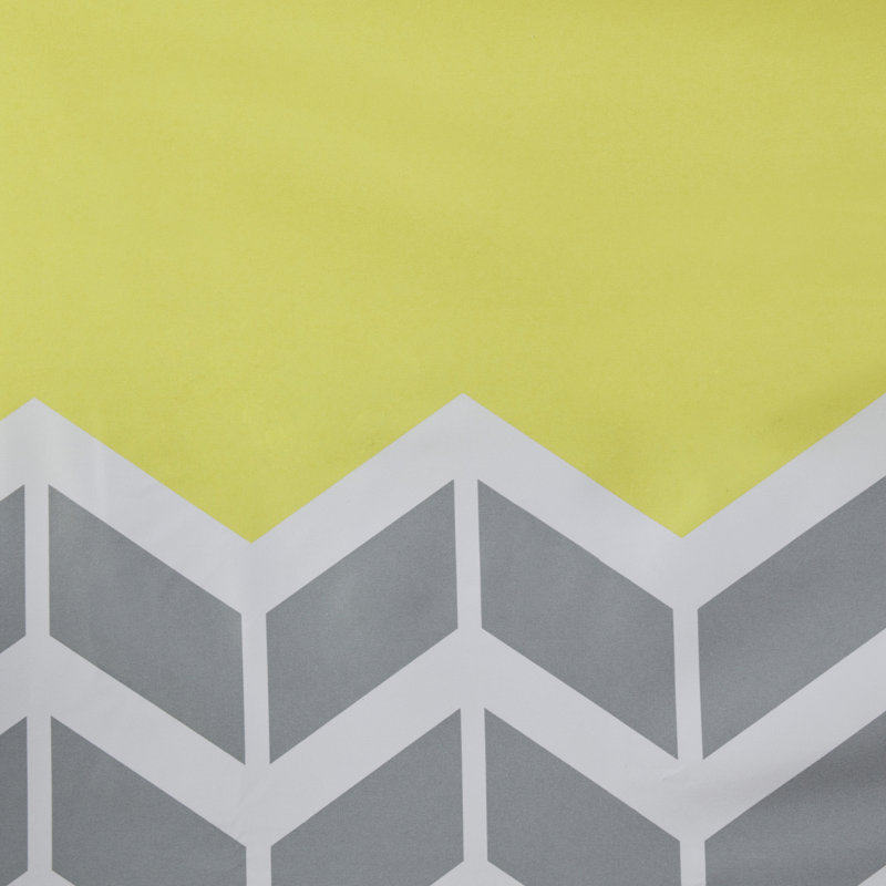 Yellow and Gray Chevron Room Darkening Grommet Curtains, 42x84, 2-Panel Set