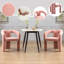 Chaise de bar / fauteuil d'appoint / de salle à manger de style contemporain en tissu de velours rembourré de conception contemporaine pour salon (velours rose)-1914906561-1914906562