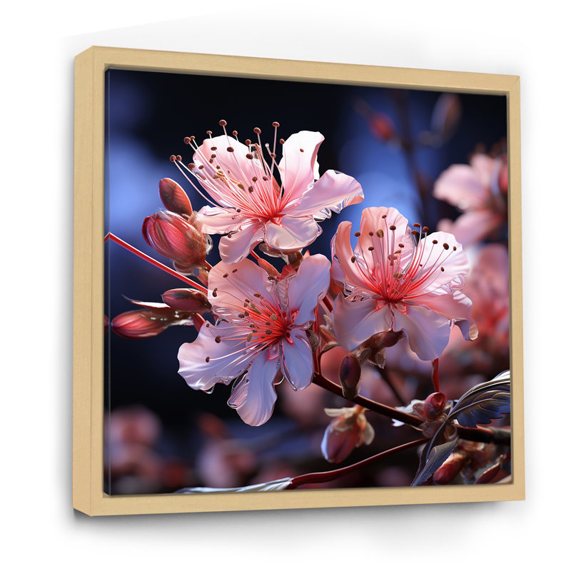 Rhododendron rose, beauté élégante sur toile, Cadre naturel flottant, H 24 po x l 24 po x P 1 po
