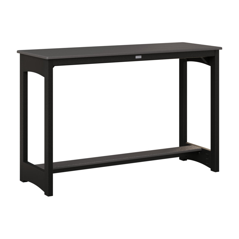 Balcony Outdoor Bar Table, Smoke Gray, 38.5" H x 60" W x 22" D, Black