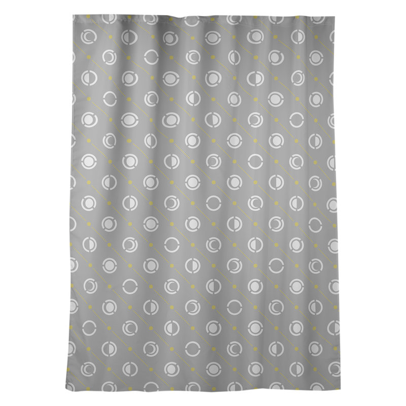 Panneau de rideau simple obscurcissant et isolant avec passe-tringle classique Moon phases, Jaune / gris / blanc