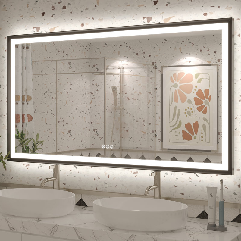 Miroir de salle de bain / meuble-lavabo mural Molly, 55 po x 30 po