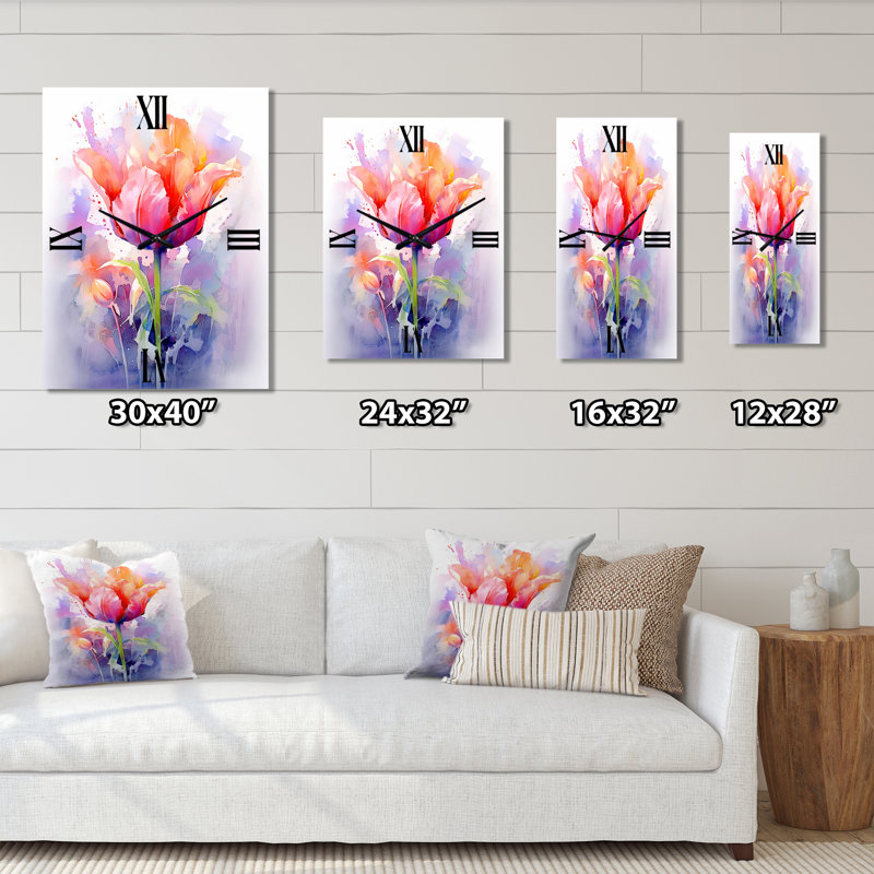 Aazan - Horloge murale tulipes, Grand