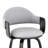 Romarin Swivel Counter or Bar Height Bar Stool with Arms and Footrest in Faux Leather, Wood-879254846-879254847-879254842