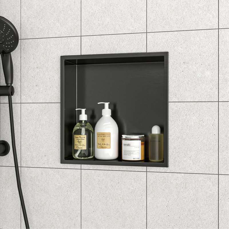Stainless Steel Shower Niche, Gunmetal Black, Gunmetal Black