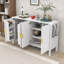 Buffet 4 portes avec tablettes réglables, supports de rangement à l'arrière et crochets latéraux-976600268