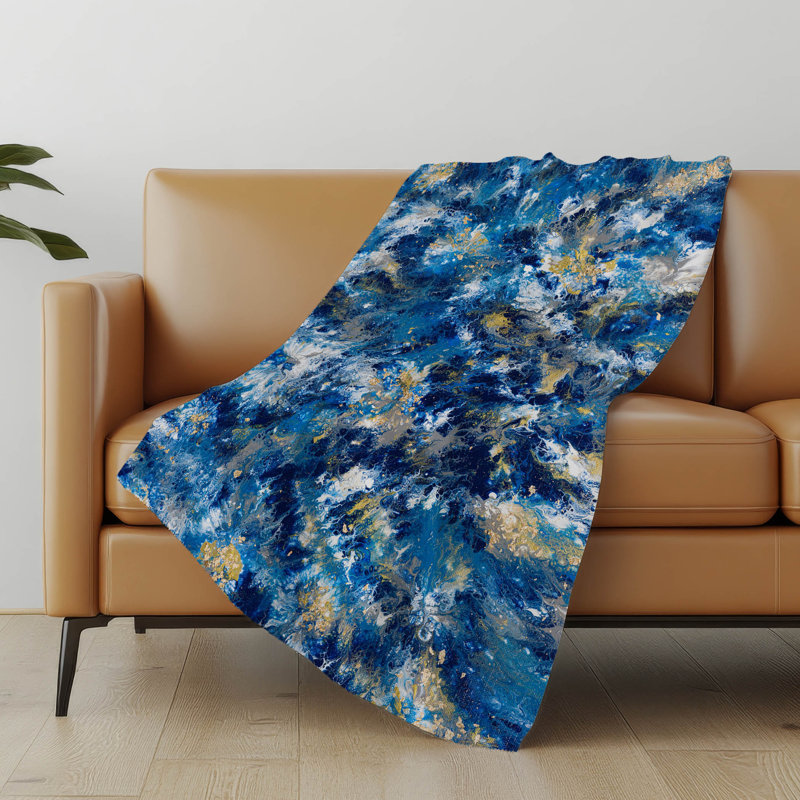 Addison Machine Washable Sherpa Abstract Throw Blanket